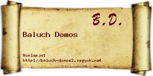 Baluch Domos névjegykártya